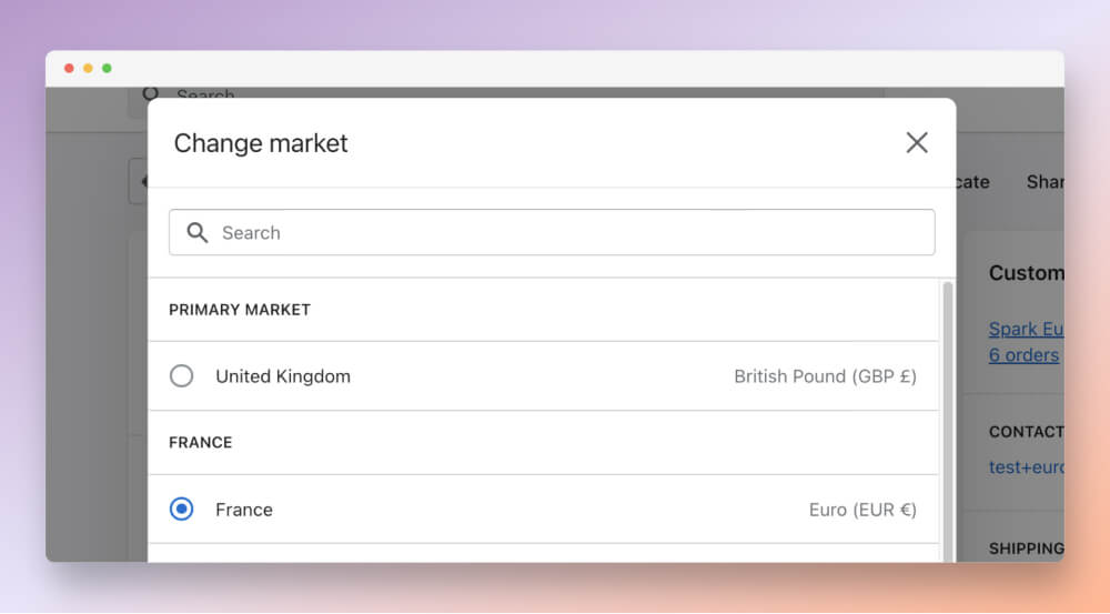 SparkLayer B2B, Shopify Markets and multi-currency