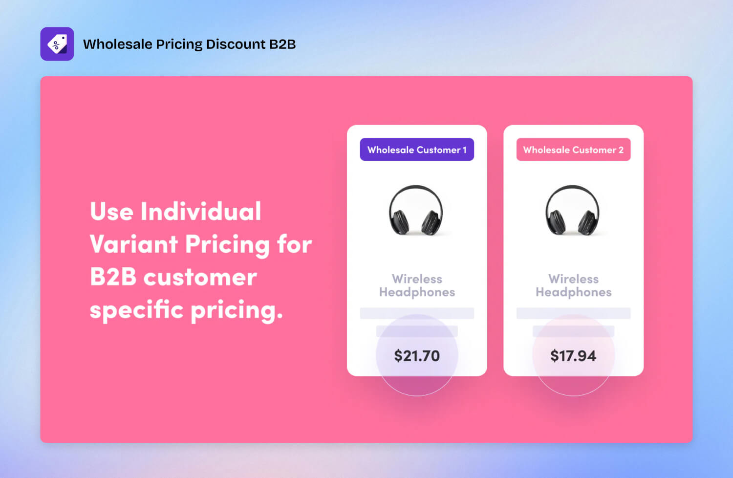 Wholesale Pricing Discount B2B by Wholesale Helper app overview