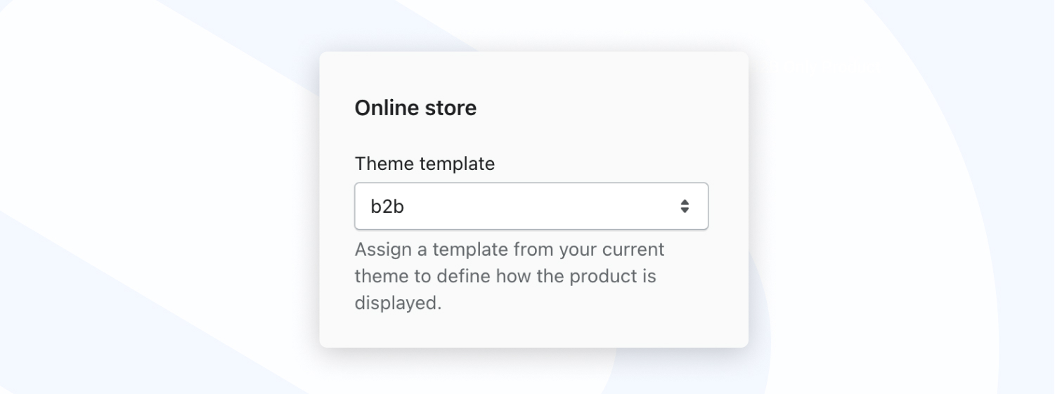 Shopify B2B Product template
