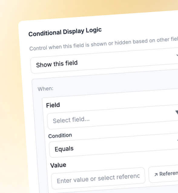Set validation and display logic 